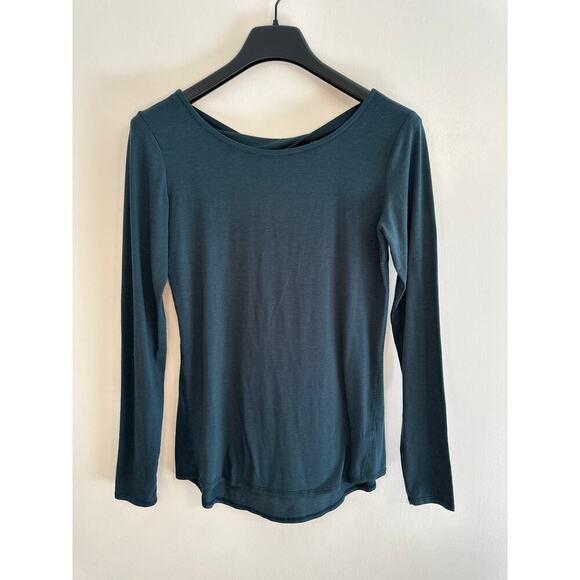 Athleta Tops - Athleta Twist Open Back Teal Flexlight Athleisure Top Long Sleeve Shirt Womens S